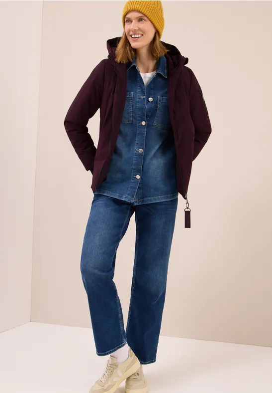 Gefütterte Jacke dark plum