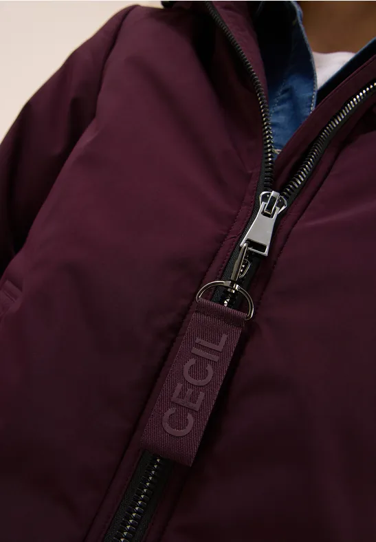 Gefütterte Jacke dark plum