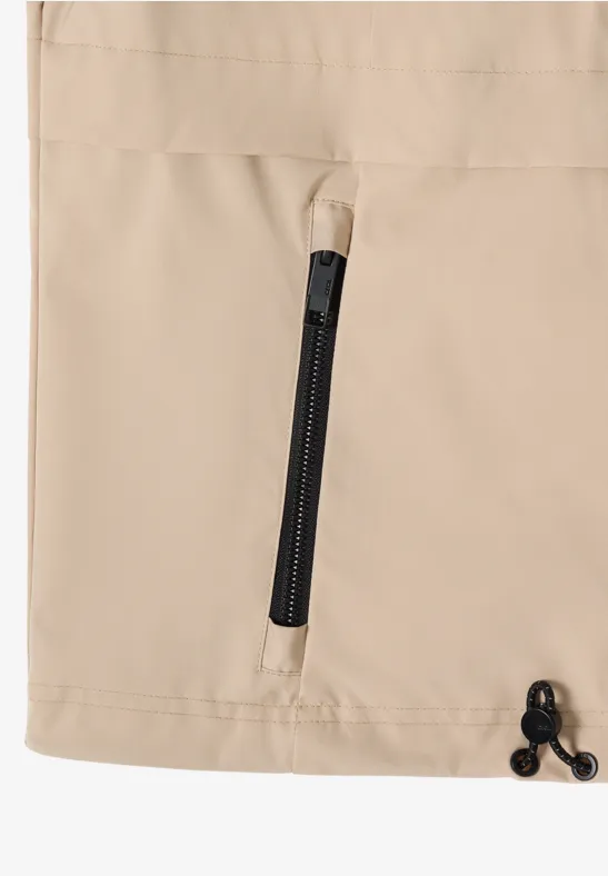 Coupe-vent avec sweat à capuche crispy camel