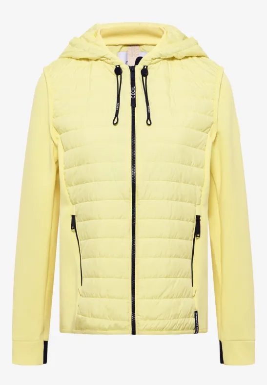 Veste avec un mélange de structures et une capuche iced yellow