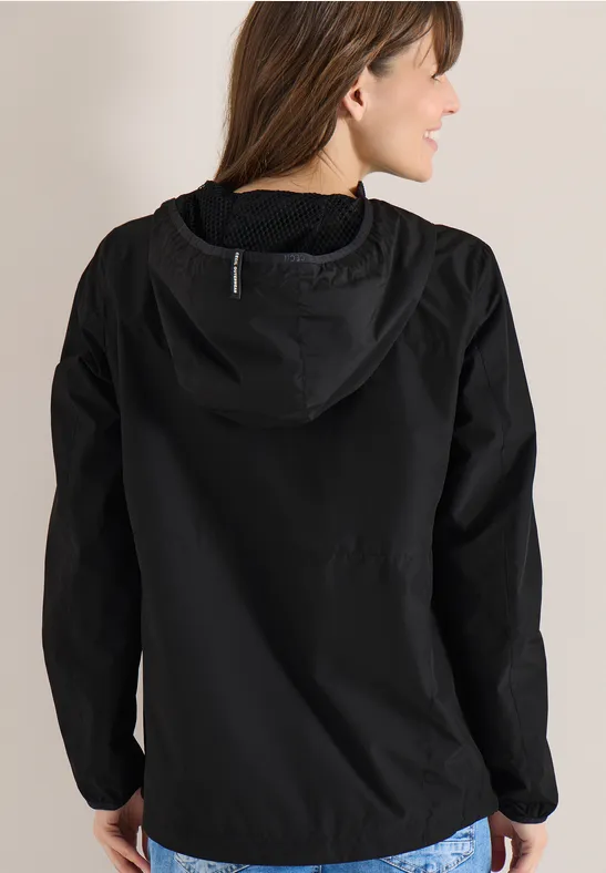 Jacke mit Kapuze und Tunnelzug Black