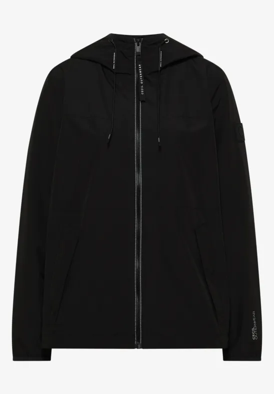 Jacke mit Kapuze und Tunnelzug Black