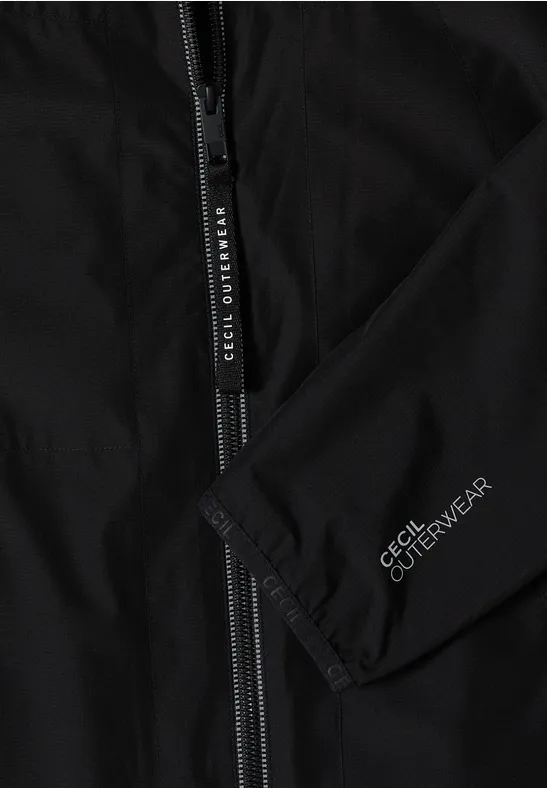 Jacke mit Kapuze und Tunnelzug Black