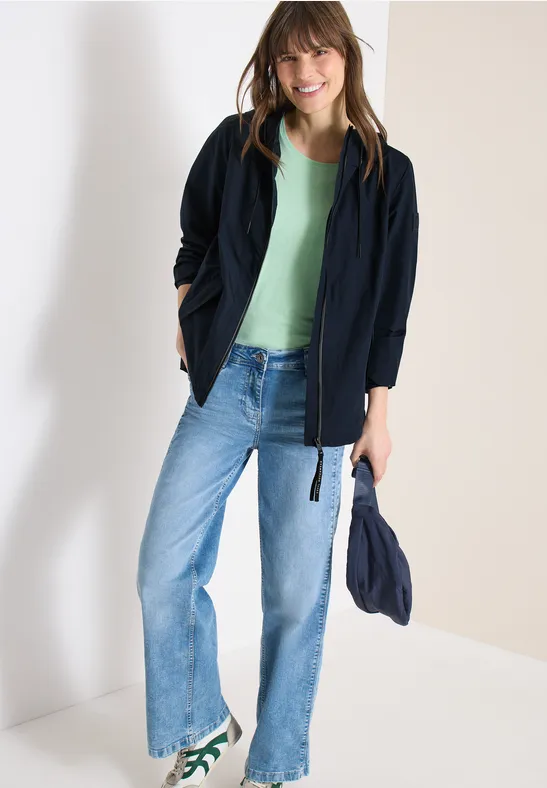 Jacke mit Kapuze und Tunnelzug blue navy