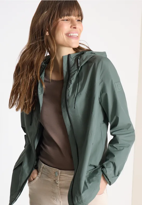 Jacke mit Kapuze und Tunnelzug kelp green