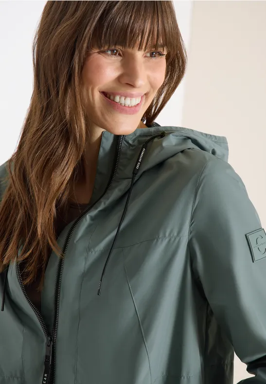 Jacke mit Kapuze und Tunnelzug kelp green