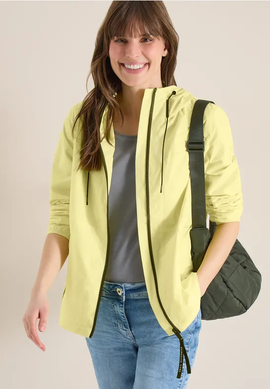 Jacke mit Kapuze und Tunnelzug iced yellow
