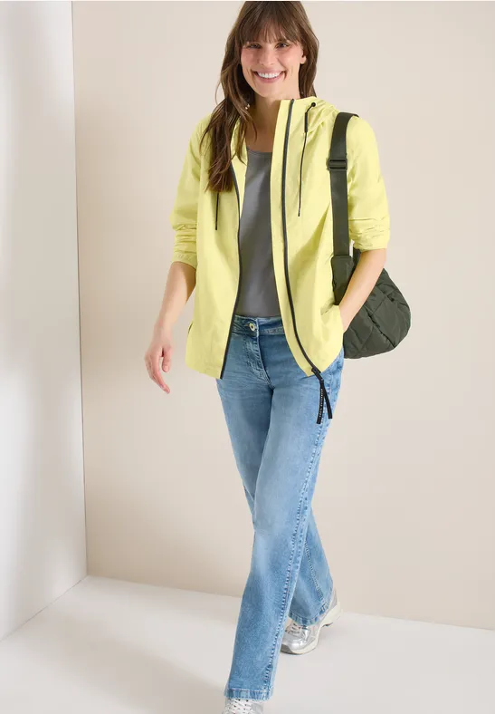 Jacke mit Kapuze und Tunnelzug iced yellow