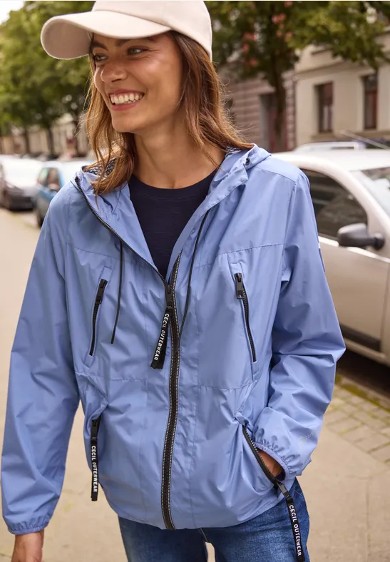 Jacke mit Kapuze und Tunnelzug coal blue