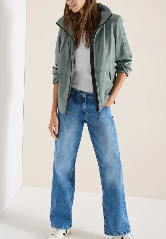 Jacke mit verstaubarer Kapuze kelp green