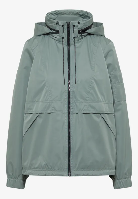 Jacke mit verstaubarer Kapuze kelp green