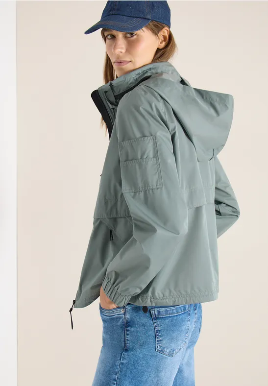Jacke mit verstaubarer Kapuze kelp green