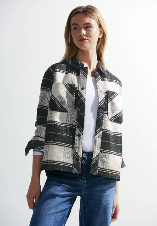 Karierte Übergangsjacke Black