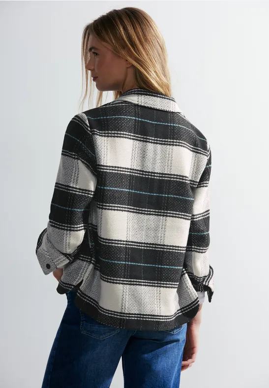 Karierte Übergangsjacke Black
