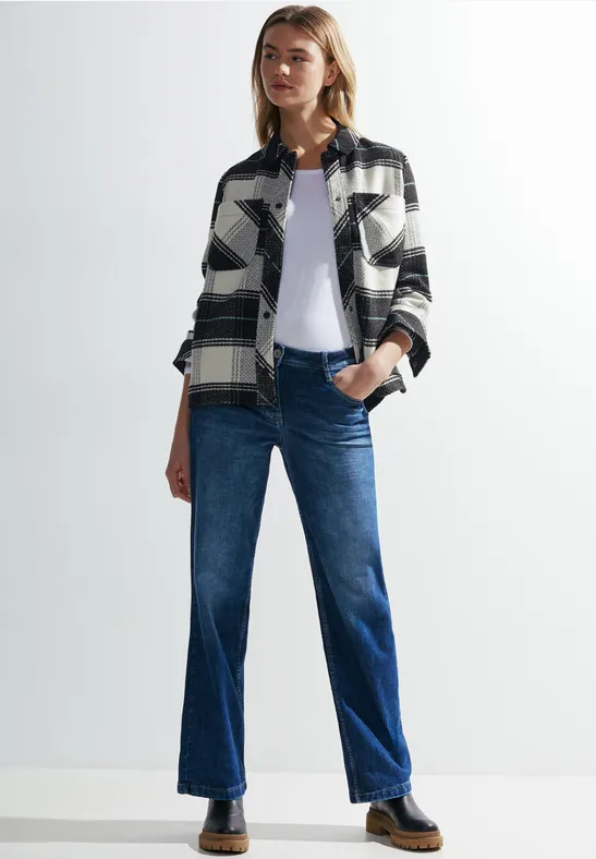 Karierte Übergangsjacke Black