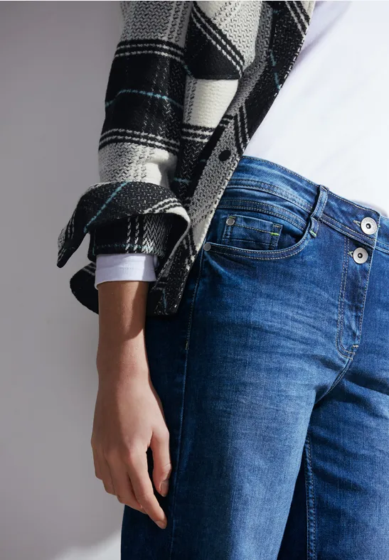 Karierte Übergangsjacke Black