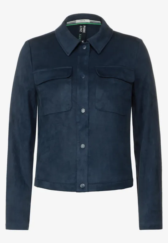 Veste en velours courte casual denim blue