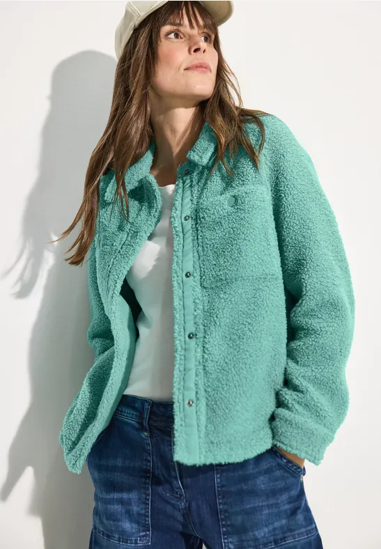Veste Teddy avec col chemise adriatic green