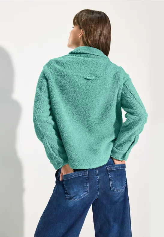 Veste Teddy avec col chemise adriatic green