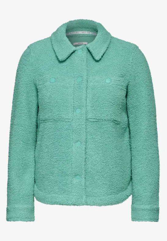 Veste Teddy avec col chemise adriatic green