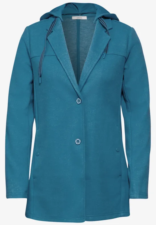 Blazerjacke in Wolloptik aqua melange