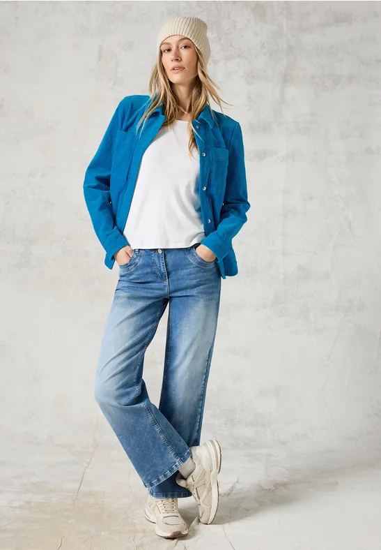 Cord-Overshirt dynamic aqua blue