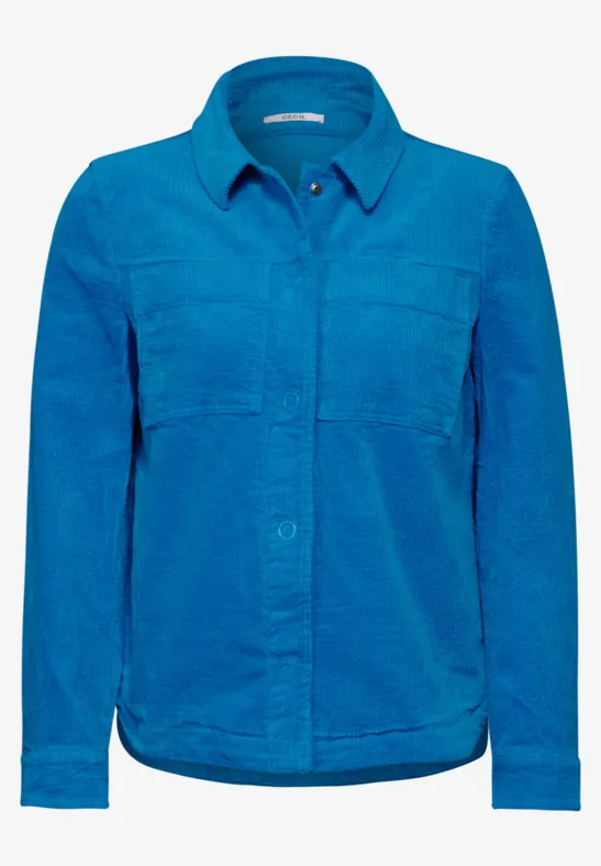 Cord-Overshirt dynamic aqua blue