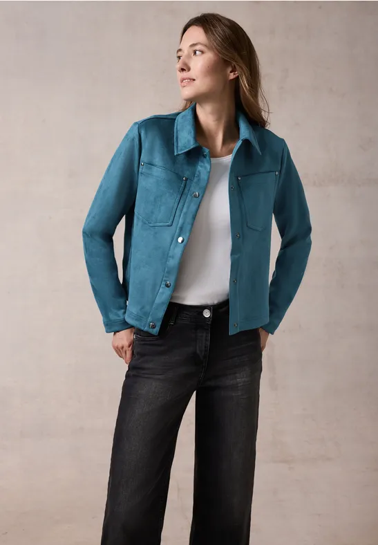 Jacke im Velours-Look celestial aqua blue