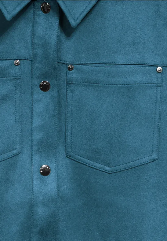 Jacke im Velours-Look celestial aqua blue