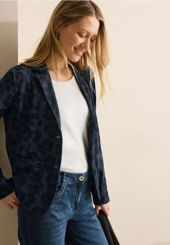 Blazer avec structure léopard universal blue
