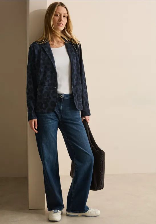 Blazer avec structure léopard universal blue