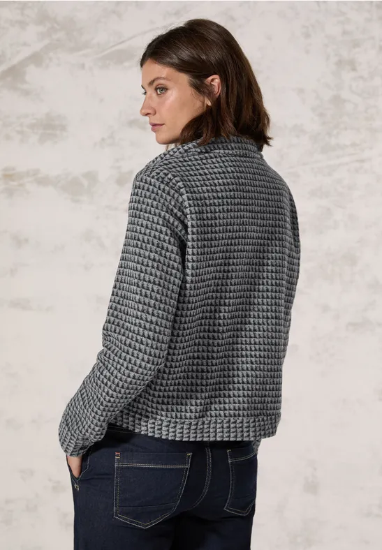 Kurze Jaquard Jacke Black