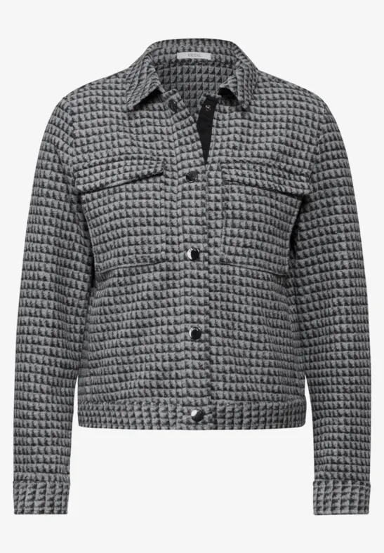 Kurze Jaquard Jacke Black