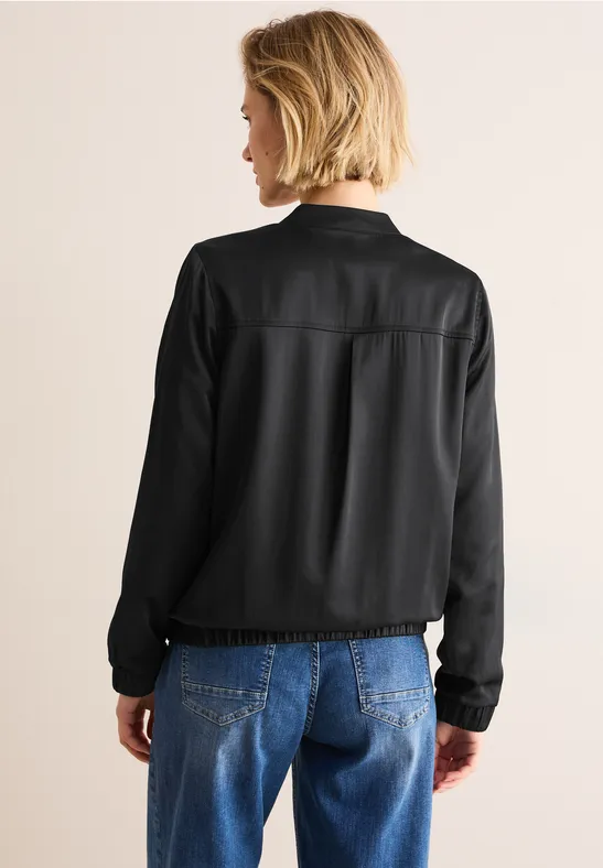 Satin-Blouson Black