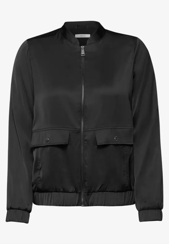 Satin-Blouson Black