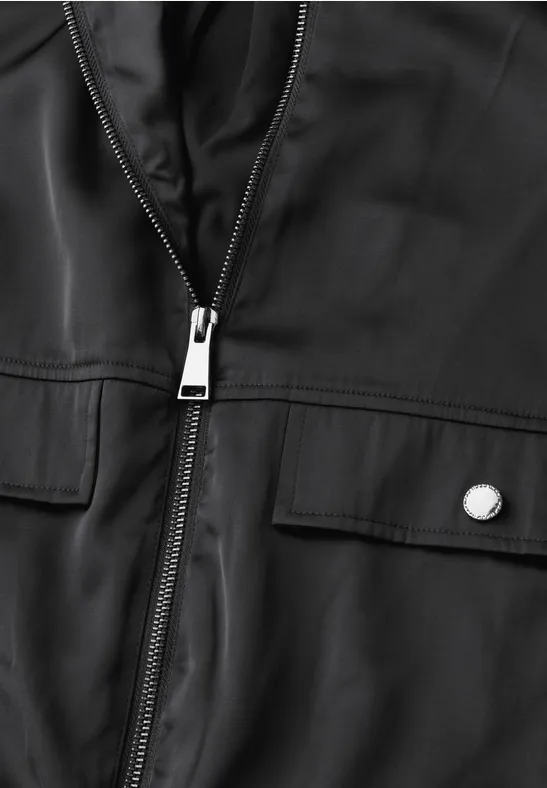 Satin-Blouson Black
