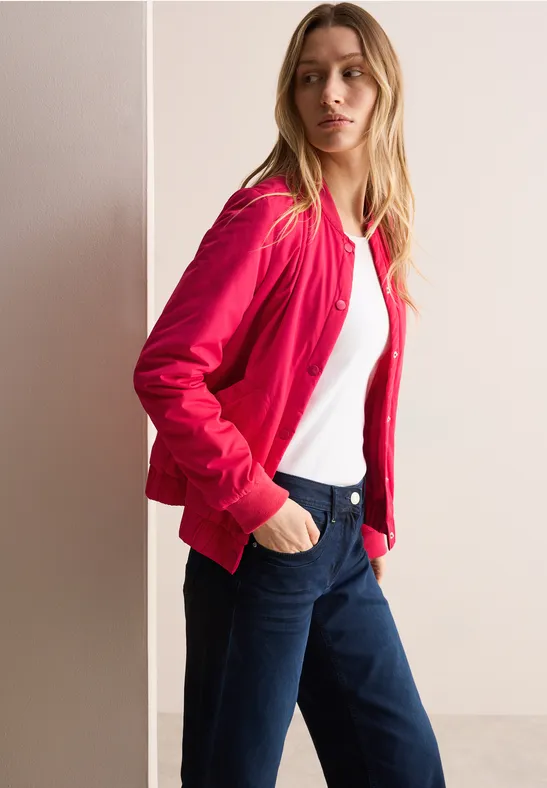 Blouson mit Knopfleiste granita red