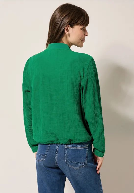 Veste courte en mousseline garden green