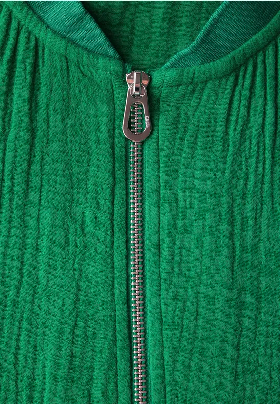 Veste courte en mousseline garden green