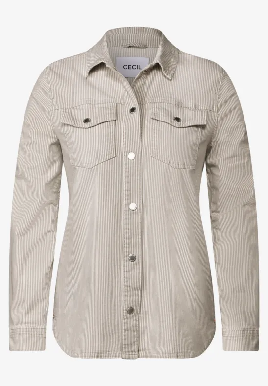 Survêtement en jean rayé pearl beige