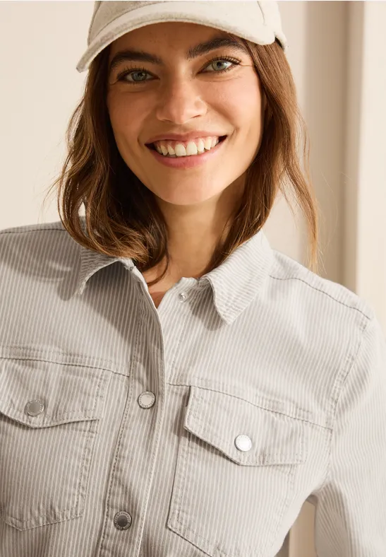 Survêtement en jean rayé pearl beige