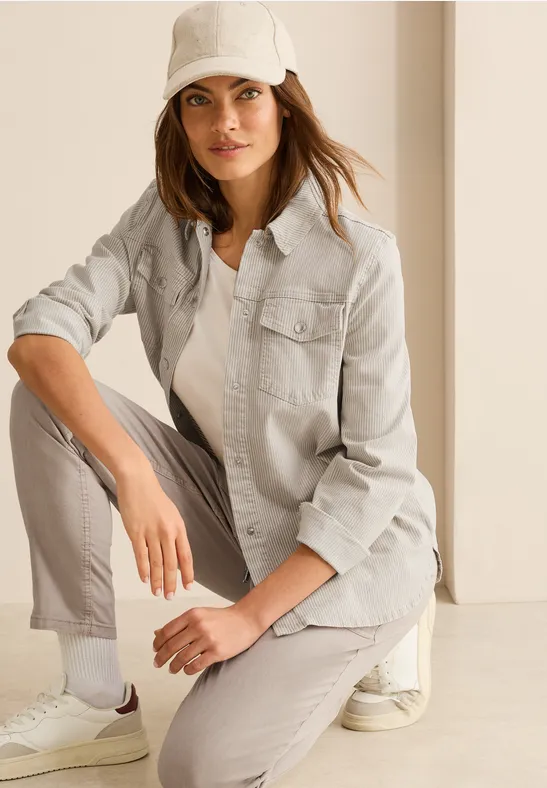 Survêtement en jean rayé pearl beige
