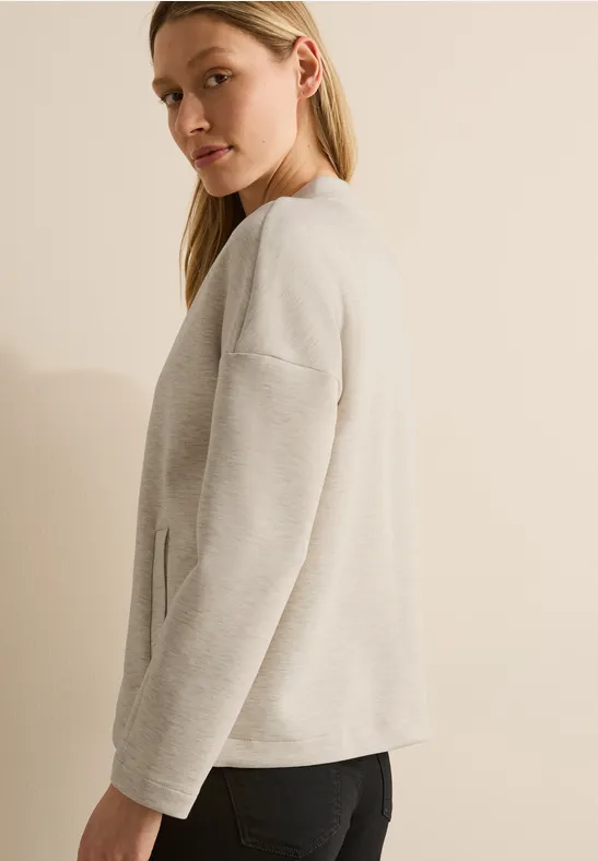 Blouson en sweat desert beige melange