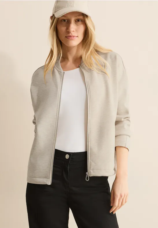 Blouson en sweat desert beige melange