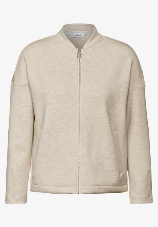 Blouson en sweat desert beige melange