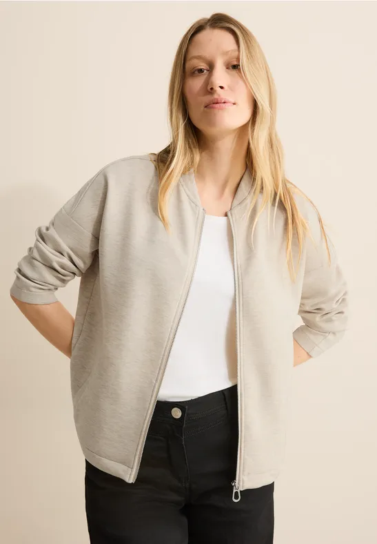 Blouson en sweat desert beige melange