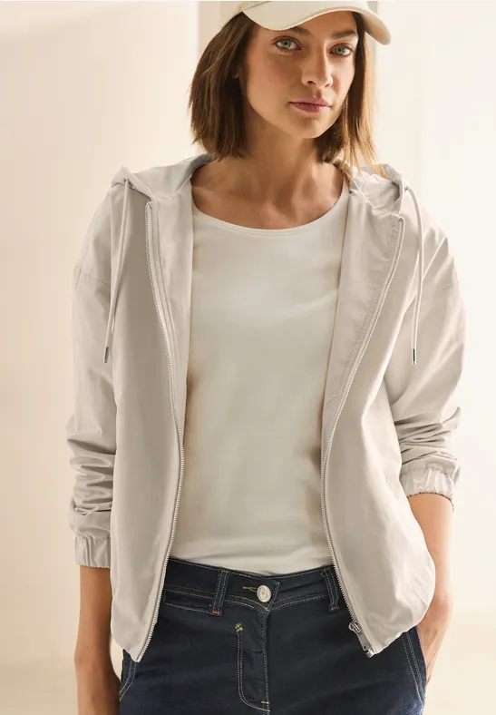 Blouson avec capuche pearl beige