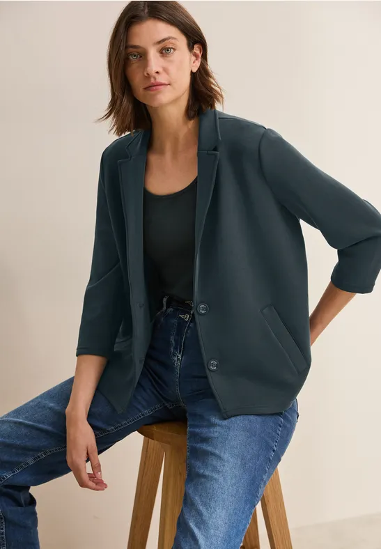 Blazer en soie slate khaki
