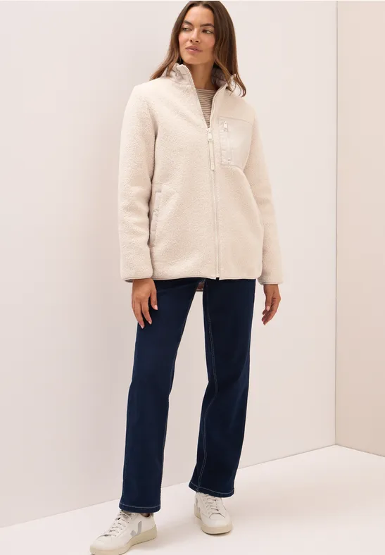 Teddy Jacke mit Details teddy vanilla white