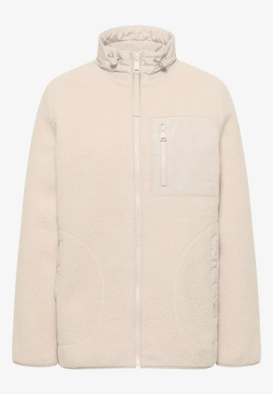 Teddy Jacke mit Details teddy vanilla white